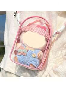 15cm Plush Toy Protective Case With Canvas, For LBB A Second-Generation Sitting And Crossbody Bag, PVC Transparent Crossbody Bag, And A Dust-Proof Storage Bag - Multicolor - View 21