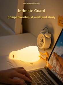 GLOOPRO Sleeping Duck Night Light, Silicone Touch Sensor USB Rechargeable Dimmable Lamp With Timer Function, Home Decor Desk Lamp For Bedroom, Office, Halloween, Thanksgiving, Christmas, Birthday Gifts