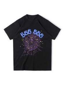 100% Cotton Sp5der Worldwide Tee Shirt – Streetwear Graphic T-Shirt – Oversized Gym Shirt For Men &Amp; Women - 黑色 - 查看 1