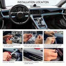 Upgraded 118.11 Inch RGB LED Car Interior Light Strip - 16 Million Colors With APP Control & Music Sync, 5V USB Powered, Flexible Neon Car Decorative Light/Christmas Ambience Light, Premium Choice For Automotive Decor Lovers, Flexible Ambient Lighting For Car Interior (Dashboard/Door/Center Console) & Holiday Decor, High-Quality LED For Enthusiasts. Please Refer To The Video For Specific Installation Methods; Contact Customer Service For Assistance If Unclear. - APP+ 1tow1(118inch) - 查看 10