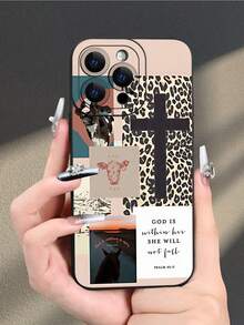 Fashionable, Popular, Personalized, Western Religious Pattern Design Theme Luxury Shockproof Aesthetic Cute Phone Case,Lens Protrusion Protection , Compatible With For IPhone 16/16Plus/16Pro/16ProMax, 15,14, 13, 12, 11 Series And Compatible With For Galaxy S/A Series,Gift For Easter Day, Christmas Halloween Decoration/Gift For Birthday, Girlfriend, Boyfriend, Friend Or Yourself. - 黑色 - 查看 1