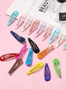 5个/40个装 Y2K风格糖果色2英寸随机混色发夹 | 可爱甜美少女风百搭侧夹，日常固定碎发，简约实用发饰套装，刘海夹，时尚百搭发夹，适合日常穿搭，爪夹，发爪，发夹，发卡，发饰，头饰，发卡 - 混色 - 查看 3