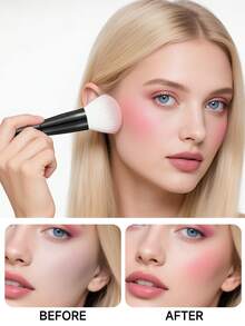Pędzel do makijażu w kształcie litery U do konturowania nosa, do modelowania i definiowania, podwójny pędzel do podkładu i rozświetlacza, pędzel do cieni do nosa, pędzel do podkładu, pędzel do korektora, pędzel do różu, pędzel do konturowania, pędzel do różu, pędzel do bronzera, pędzel do pudru, pędzel do podkładu, pędzel do różu - Czarne - Zobacz 7