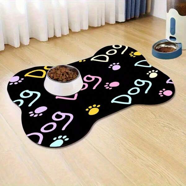 Non-Slip Paw Print Pet Feeding Mat, Quick Dry, Absorbent, Waterproof And Stain Resistant Pet Bowl Pad, Easy To Clean - Durable, For Mess-Free Feeding, Ideal Gift For Pet Lovers, Pet Feeding Mat, Waterproof Pet Mat, Dog Feeding Mat