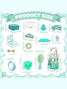 68/74PCS/6Sets Birthday Party Prizes For Winners Gifts Headband Hair Brush Jewelry Box Compact Mirror Powder Puff Hair Tie Claw Gift Bag Bridal Shower - Nhiều màu - Xem 3