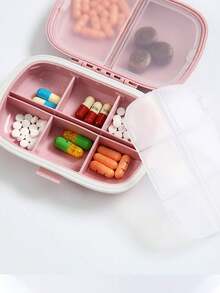 4/1pcs 8-Slot Pill Box, Portable Sealed Pill Case, Mini Waterproof Moisture-Proof Travel Pill Storage Box, Small Pill Box, Wallet Vitamin Fish Oil Divider Container, Suitable For Outdoor Camping, Hiking, Fishing, Mountaineering, Travel, Vitamin And Supplement Storage, Small Pill Bottle