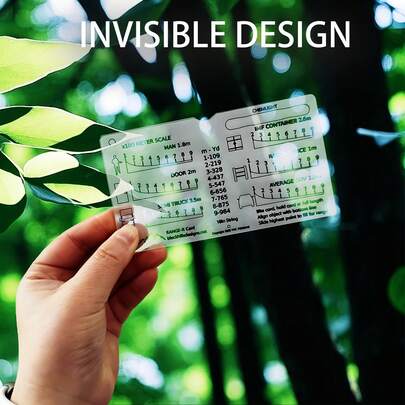 3-Piece Set, Rangefinder Card - Portable Acrylic Shooting Distance Measuring Tool With Metric/Imperial Conversion, Antler And Mountain Protractor, Suitable For Long Range Hunting And Outdoor Shooting