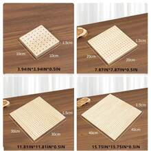 Premium Multi-Size Wooden Weaving Board, DIY Handcraft Tool, Modern Workbench Storage Rack, Firm Grip, Natural Wood Grain Design, Durable And Easy To Clean, Suitable For Knitting, Crocheting, Weaving, Stabilizing And Sorting Yarns - Multicolor - View 12