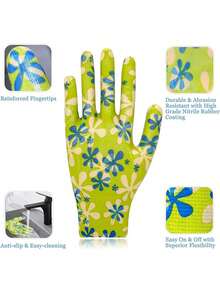 20 件（10 套）女士花卉园艺手套，防滑花园工作手套，舒适防花园手套，圣诞礼物（2/10/16/20 件） - 彩色 - 查看 11