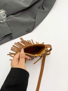 Large Capacity Fringe Handbag, Korean Style New Women's Bag, Simple & Popular Ladies' Shoulder Bag, Simple Crossbody Bag, Back To School Season