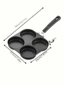 1个方形不粘煎锅，4孔煎锅，现代简约多功能不粘煎蛋锅，铁板煎锅，早餐煎蛋器，不粘烤盘，迷你锅，礼品锅，适用于煎蛋、煎饼和汉堡，理想的早餐煎锅 - 彩色 - 查看 11