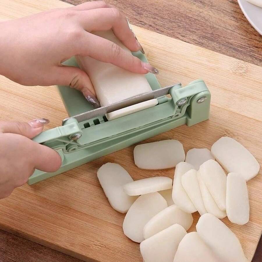 Cuchillo especial de acero inoxidable para cortar pasteles de arroz de Ningbo, una mini herramienta para cortar rápidamente pasteles de arroz en la mesa de comedor de casa. - Verde - Ver 1