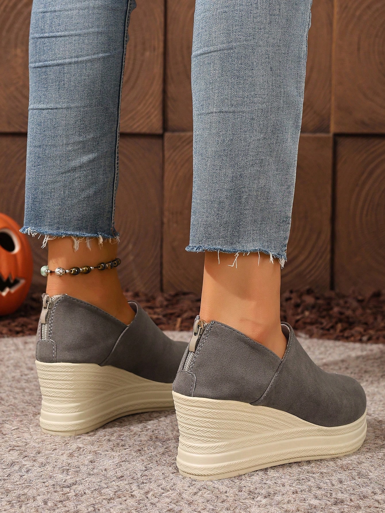 أحذية منصة سميكة الأربطة الكتانية الرجعية، أحذية ع...