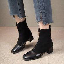 2025 Autumn And Winter New All-Match Temperament Boots Women's Thick Heel All-Match Popular Fashion Boots