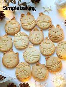 3 Pieces Set Of Christmas Series Cookie Cutters, Christmas Kitchen Parent-Child Cookie Molds, Various Cute Cartoon Patterns (Santa Claus, Reindeer, Little Rabbits, Christmas Gifts), Christmas Decorations Fondant Cutters, Christmas Gift Cookie Stamps, Cake Decoration Cookie Shapers, Dessert Making Tools Christmas Christmas Decorations Christmas Pajamas Christmas Gifts Christmas Decor