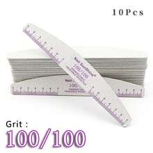 Bộ 5/10 chiếc dũa móng tay chuyên nghiệp hình lưỡi liềm, dũa móng tay hai mặt, có thể giặt được, dũa móng tay bằng gỗ hai mặt, dũa móng tay cong chuyên nghiệp có thể tái sử dụng cho làm móng tay và móng chân. - Nhiều màu - Xem 15