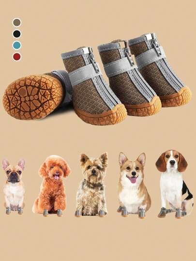 Scarpe impermeabili e traspiranti per cani | Antiscivolo, resistenti all'usura | Adatte per cani piccoli, medi e grandi | Essenziali per i giorni di pioggia e le attività all'aperto - Proteggono i cuscinetti delle zampe