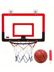 1 Set Wall Mounted Basketball Hoop, Transparent Basketball Board, Indoor Basketball Shooting Equipment (Air Pump Color Random)