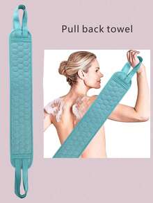 沐浴用去角質背部清潔毛巾,可翻轉帶手柄的背部擦洗毛巾,身體去角質沐浴工具,深度清潔身體,男女適用的護膚產品,浴室家居裝飾,旅行配件,婚禮、派對、生日等各種節日禮物,適用於男人、媽媽、爸爸、朋友、年輕人,是一件有趣的禮物 - 墨綠色 - 查看 1