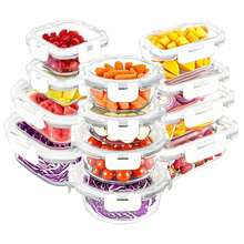 SIDIANBAN 12-Pack Glass Storage Containers With Lids, Glass Meal Prep Containers Set, Airtight Lunch Containers With Lids, Microwave, Oven, Freezer And Dishwasher - 白色 - 查看 1