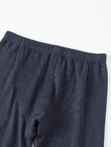 2pcs Men's Thermal Underwear Set, Crew Neck Top + Pants, Autumn/Winter