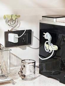 1pc Cartoon Shaped Cable Organizer, Data Cable Winding Device. Desktop Silicone Cable Organizer, No Need To Drill Holes To Store Charging Cables. Can Be Used To Organize Home & Office Supplies, Practical & Convenient. - Multicolor - View 9