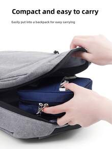 1 件大容量纯色数码收纳包，防震数据线充电器，数码杂物分类收纳包，多功能收纳包，多种颜色可选充电器盒移动电源手机充电器数码相机配件 - 彩色 - 查看 6