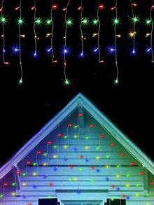 3,5m-40m Luces de Cadena de Carámbanos LED, 8 Modos de Control con Memoria, Luces de Hadas de Cortina LED, para Decoración de Calle, Jardín, Año Nuevo, Pasillo, Terraza, Fiesta, Navidad