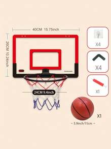 1 Set Wall Mounted Basketball Hoop, Transparent Basketball Board, Indoor Basketball Shooting Equipment (Air Pump Color Random)