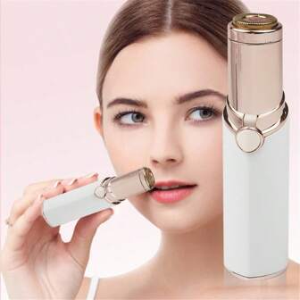 Lipstick-Shaped Mini Eyebrow Trimmer, Portable Electric Face/Facial Hair Remover Epilator Shaver For Women, Suitable For Dormitory Use