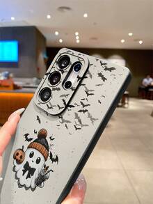 1pc Creative Ghost, Pumpkin, Bat Graphic Painted Glossy Black TPU Material Phone Case With Eye Design, Shockproof, Suitable As Gift For Boyfriend/Girlfriend, Compatible With Apple, OPPO, Vivo And Other Android Phones - Multicolor - View 3