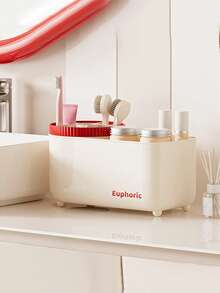 360° Rotating Makeup Organizer - Featuring A Smooth Surface, Durable Plastic, And Space-Saving Design, Suitable For Brushes, Lipsticks, Skincare, Stationery, And Makeup Brushes - Multicolor - View 2