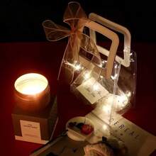 1/5 piezas Bolsa de regalo de PVC transparente y gruesa - Bolsa de regalo de boda para llevar en la mano, bolsa de compras | Adecuada para envolver regalos de Navidad, obsequios de fiestas de Halloween, regalos para invitados de bodas, regalos de cumpleaños, recuerdos de vuelta al colegio