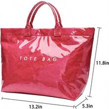 Stylish PVC Tote Purse For Women - Classy  Handbag, Elevate Your Outfit With This Fashion Bag - Màu Hồng Tươi - Xem 3