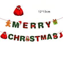 Christmas Theme Hanging Decor Santa Claus Snowman Christmas Tree Pattern Banner Spiral Swirl Merry Christmas Party Decor