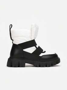Botas de neve acolchoadas e sem cadarço para uso diário - Branco - Ver 3