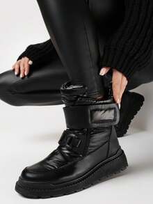 Soft Cozy Winter Snow Boots Platform Women Casual Travel - Black - View 1