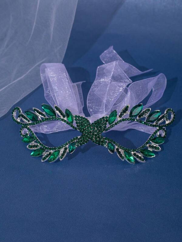 1 buc Mască din aliaj de zinc cu stras pentru femei, accesoriu sexy pentru costum pentru petrecere, festival, sărbătoare de Halloween