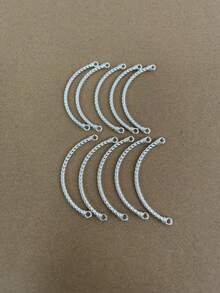 1/2/10Pcs Alloy Twisted Hollow Bead Connectors, Curved Arc Chinese Style Half Bracelet Spacer Beads, Tube Link Beads For Jewelry Making, DIY Bracelet Accessories, Handmade Beading Kit For Necklace And Anklet Crafting - Multicolor - View 15