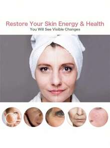 新款迷你面部美容仪，LED嫩肤按摩棒，面部护肤按摩器，LED光子嫩肤仪，USB充电式家用美容仪，适用于面部和颈部，电池容量：400mAh - 白色 - 查看 8