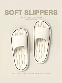 男士春夏时尚拖鞋，EVA材质，露趾软底，透气舒适，黑色休闲日常穿着，适合室内外穿着，通勤必备拖鞋 - 白色 - 查看 4