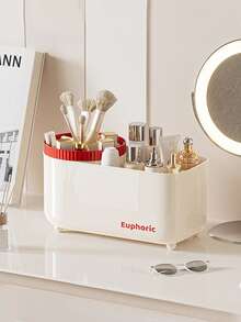 360° Rotating Makeup Organizer - Featuring A Smooth Surface, Durable Plastic, And Space-Saving Design, Suitable For Brushes, Lipsticks, Skincare, Stationery, And Makeup Brushes - Multicolor - View 1