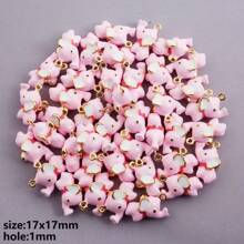 2/4/9pcs Mixed Colorful 3D Alloy Drip Oil Cute Animal, Fruit, Food, Marine Life Series Pendant DIY Necklace, Bracelet, Earring Jewelry Making Accessories