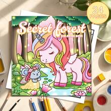 Bosque secreto: Libro para colorear divertido, lindo y acogedor para adultos - 24 páginas de escenas de bosque para colorear para aliviar el estrés: Adecuado para amigos que les gusta colorear (Espacio acogedor para colorear)