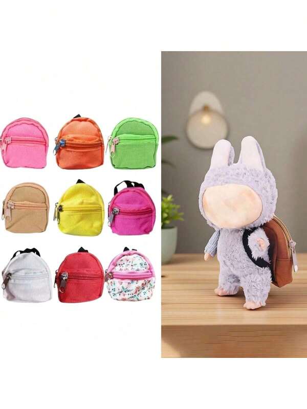 Pour Labubu Sac à dos à double fermeture éclair compatible, Sac à dos à double fermeture éclair universel | Ensemble de mode 6,7 pouces Accessoires mignons | Décoration de cadeau parfait pour les anniversaires, les fêtes, les fêtes, Figurine décorative mignonne, Fournitures d'emballage de cadeau, Décorez vos cadeaux, Cadeaux d'anniversaire, Cadeaux de fête, Cadeaux de fête