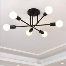 Lampu Plafon Bercabang Multi-Kepala Gaya Nordik untuk Ruang Tamu, Kamar Tidur, Ruang Makan, Penerangan Rumah, Gaya Amerika, Tidak Termasuk Bohlam Lampu - Hitam - View 8