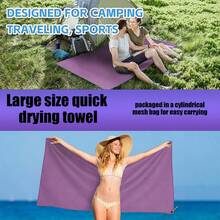 Toalha de praia de microfibra absorvente 2/1 peça, toalha de praia macia de secagem rápida e dupla face, toalha esportiva portátil para ioga e fitness de cor sólida