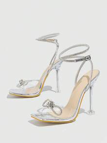GAN AI Women Heeled Sandals - Silver - View 3