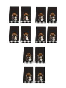 2pcs/4pcs/12pcs Halloween Cute Cat Pattern Kitchen Towels, Halloween Ghost Car Pattern Bathroom Towels, Halloween Outdoor Party Towels, Halloween Home Decor, Halloween Kitchen Decor, Modern Style, Quick Drying, Super Soft Microfiber Material, Rectangular, 15.75IN*23.62IN/40*60CM Digital Printing Pattern, Suitable For Outdoor Party Decoration, Halloween Holiday Gifts