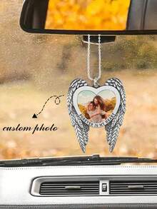 Accesorio personalizado para el espejo retrovisor del coche con foto, regalo de aniversario y pareja, accesorios personalizados para el coche